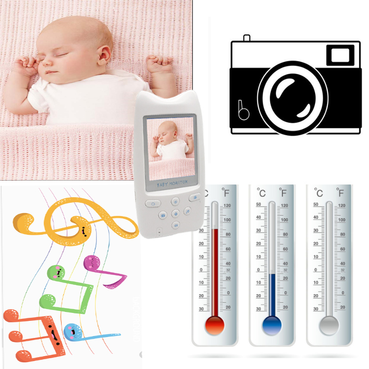 2.4 inch wireless camera standby music baby camera